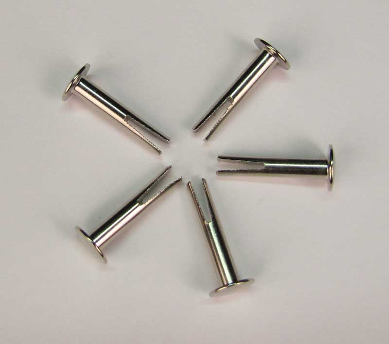 3/4 Nickel Split Rivets, Set of 5, Shop Parts