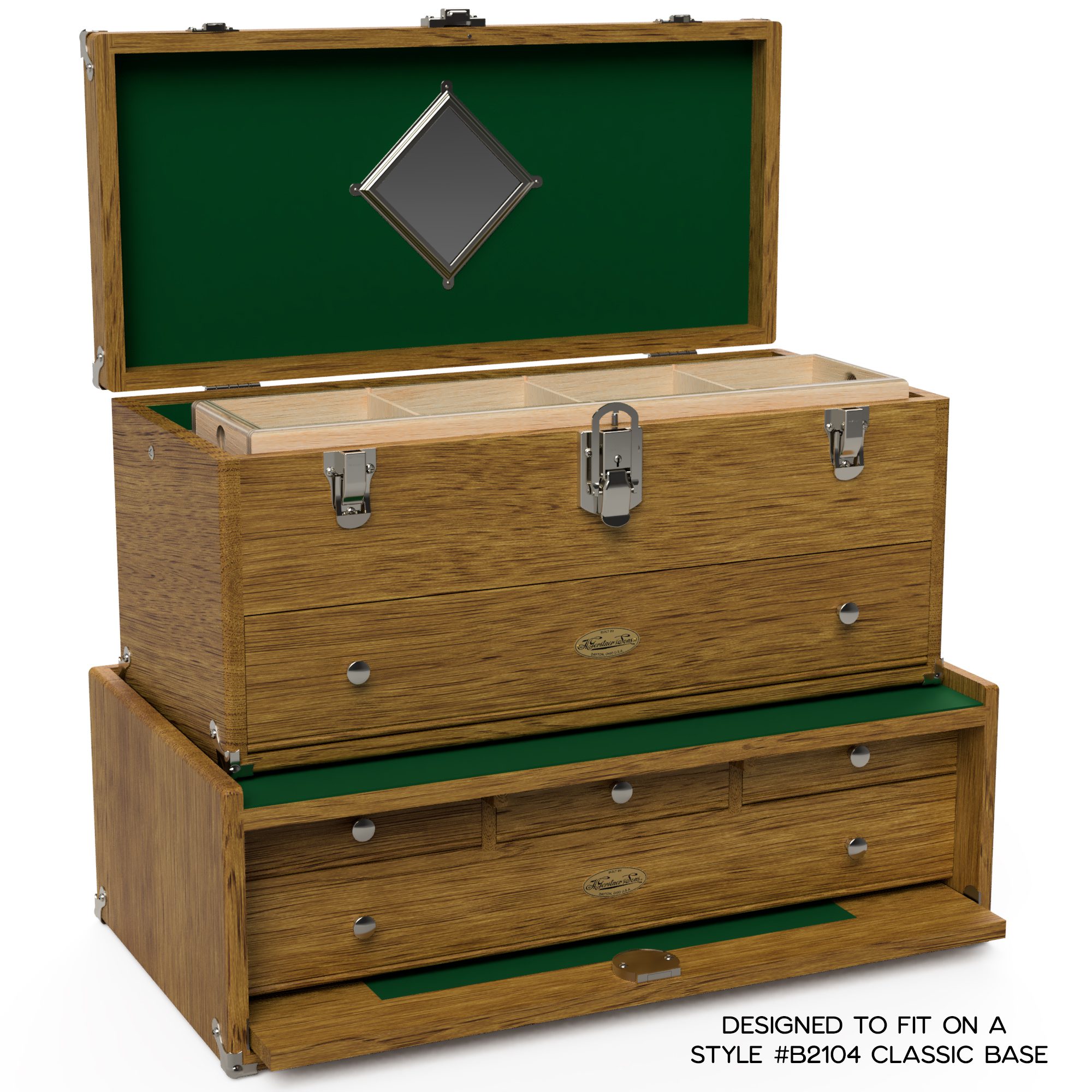 Vintage Machinist Chest, Wood Tool Box, Wood Drawer Box, Storage