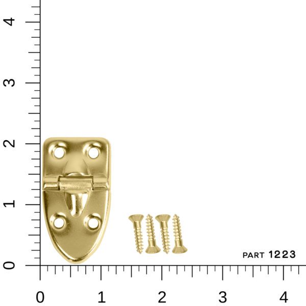 Decorative 90° Stop Hinges, Brass, Pair