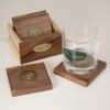 Walnut Coaster Set with Glass