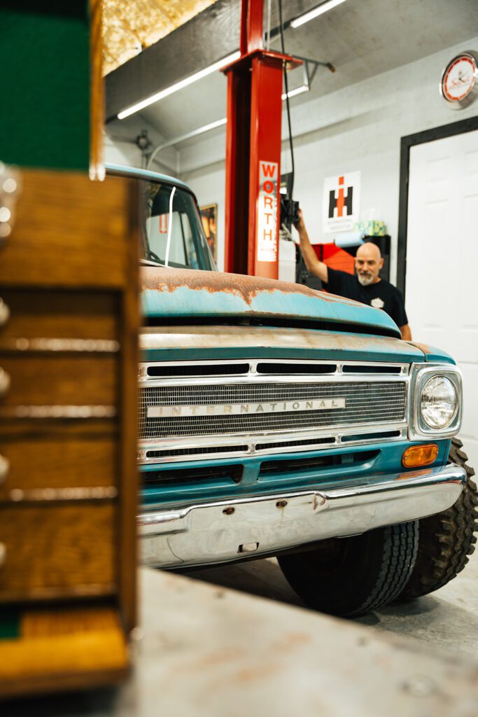 classic car garage with Gerstner Chest