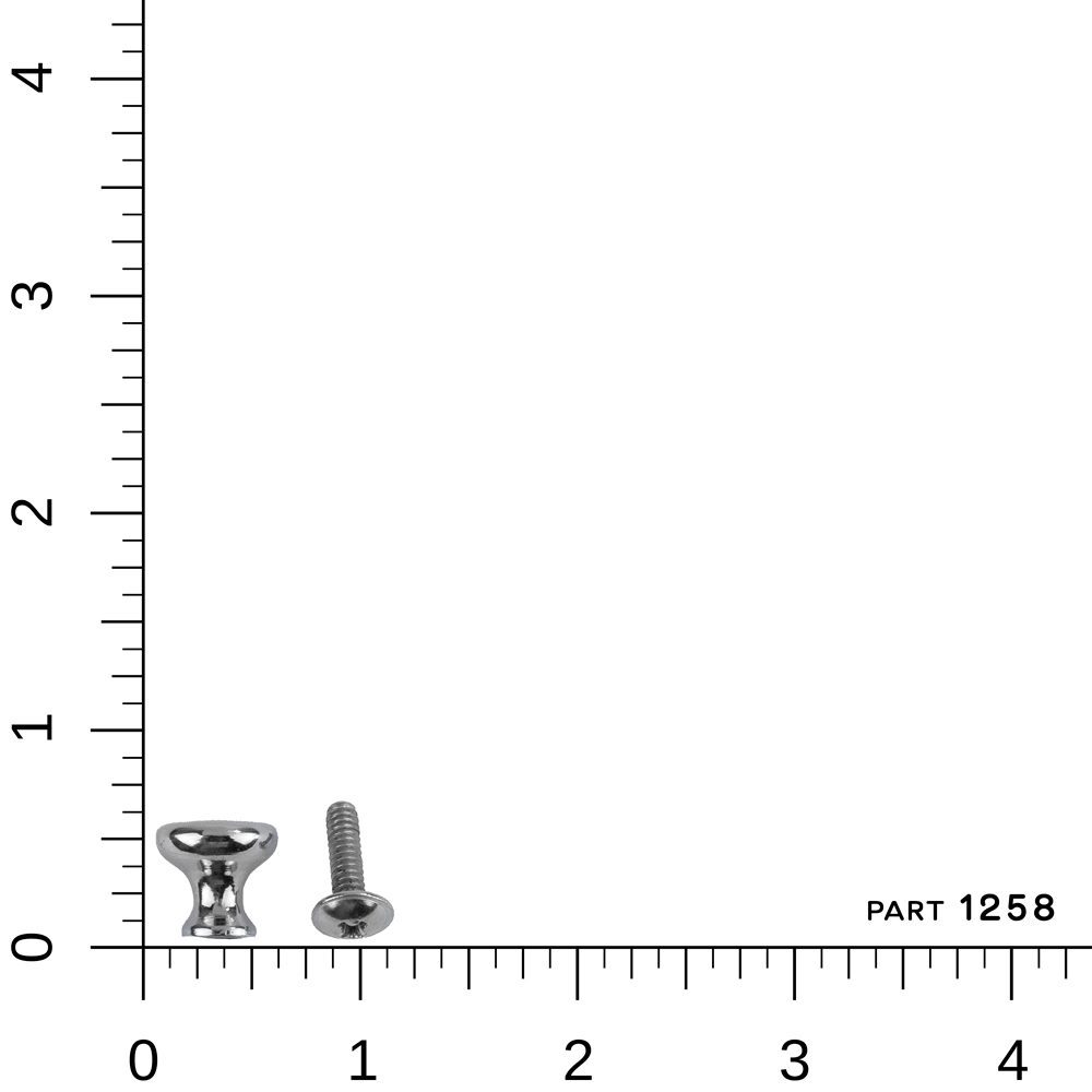 part 1258 chrome drawer knob with screw