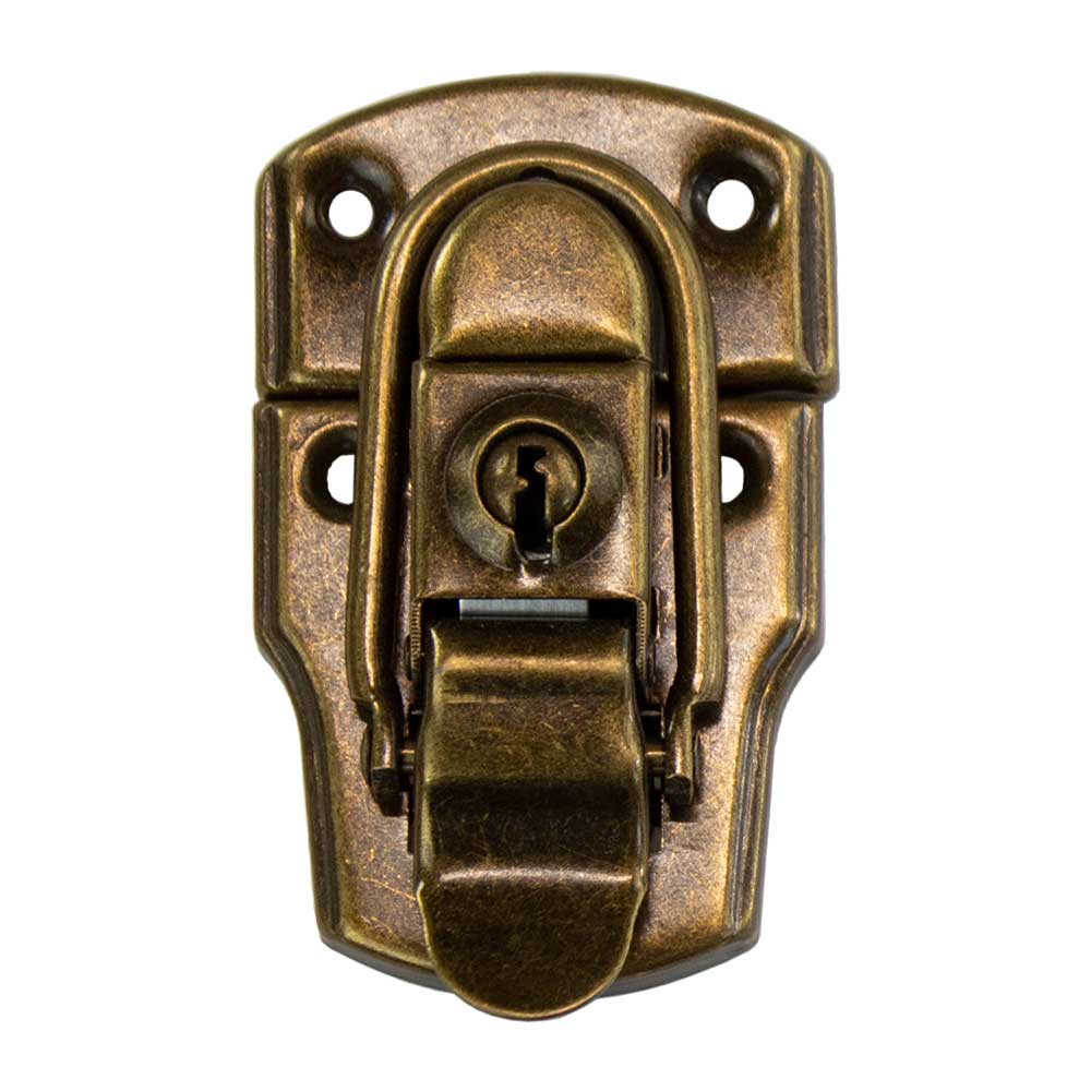 part 1291 antique brass surface mounted chest lock
